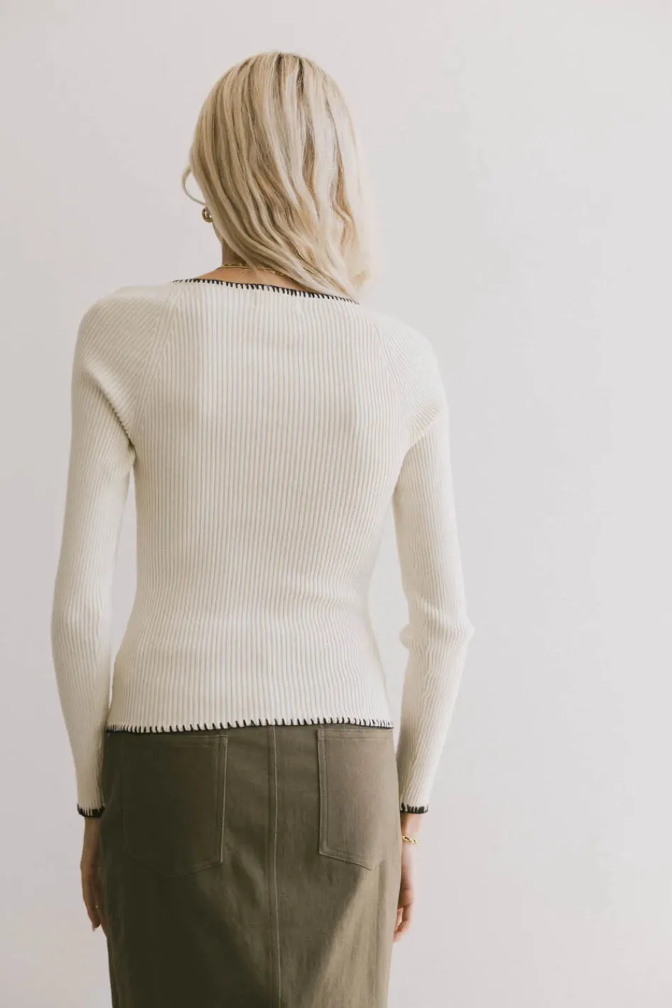 Bohme Hazel Ribbed Sweater in Cream