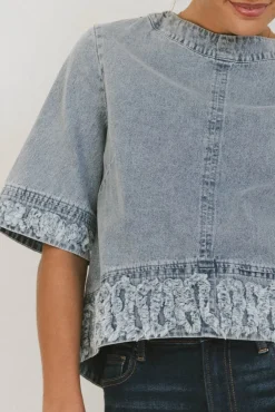Bohme Jana Light Wash Denim Top