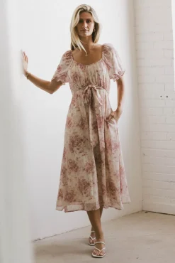 Bohme Janie Waist Tie Midi Dress