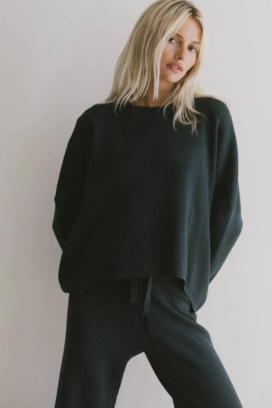 Bohme Jesse Waffle Knit Top in