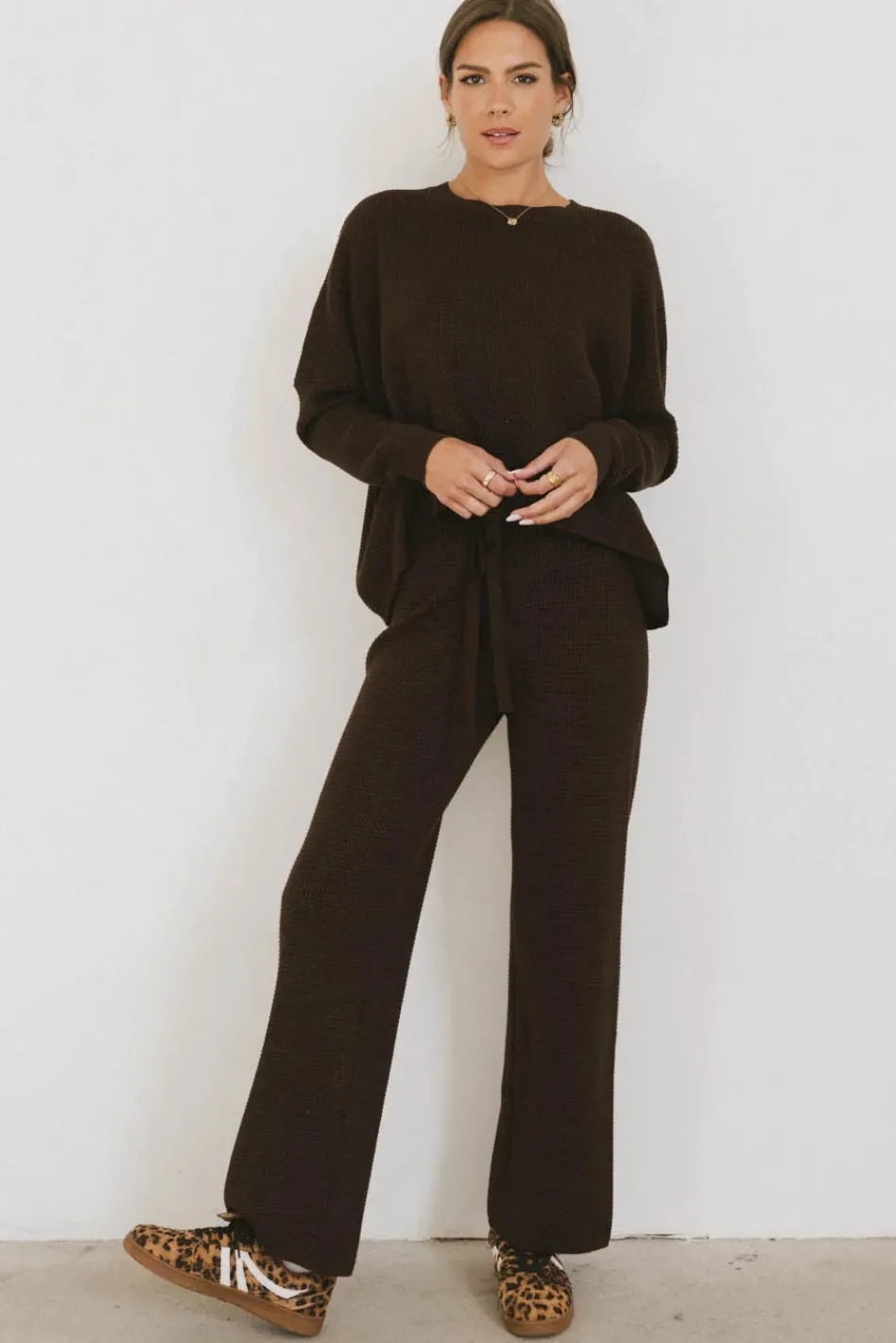 Bohme Jesse Waffle Knit Top in