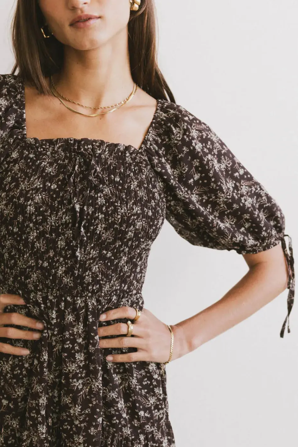 Bohme Juna Floral Midi Dress