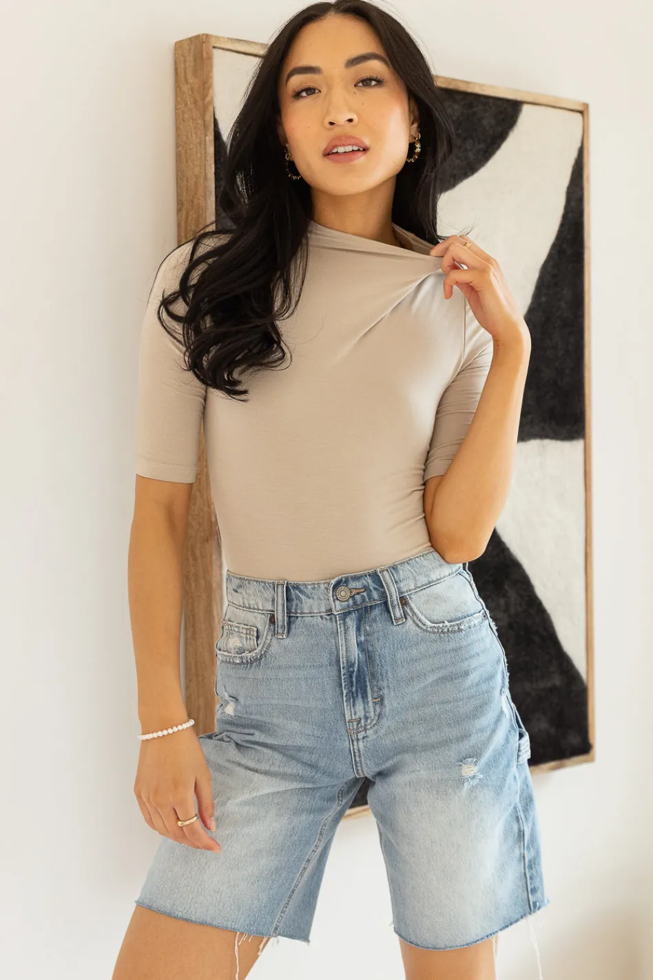 Bohme Kaya Mock Neck Bodysuit in - FINAL SALE
