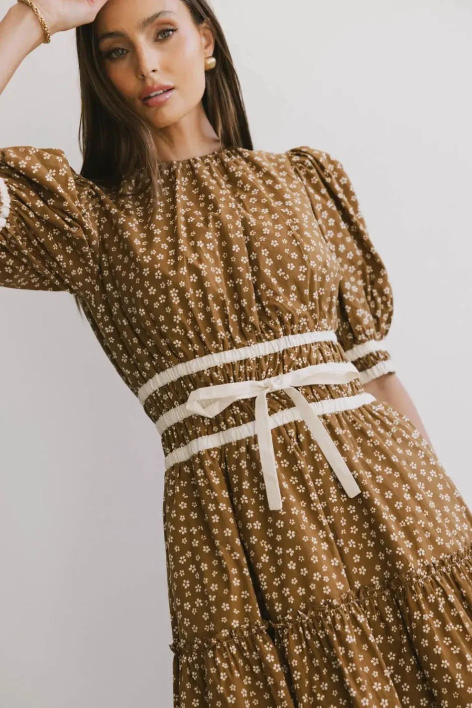 Bohme Kendra Ditsy Floral Midi Dress in