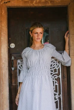 Bohme Kenny Stripe Smocked Maxi Dress