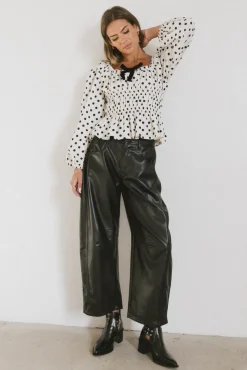 Bohme Langston Vegan Leather Barrel Jeans in