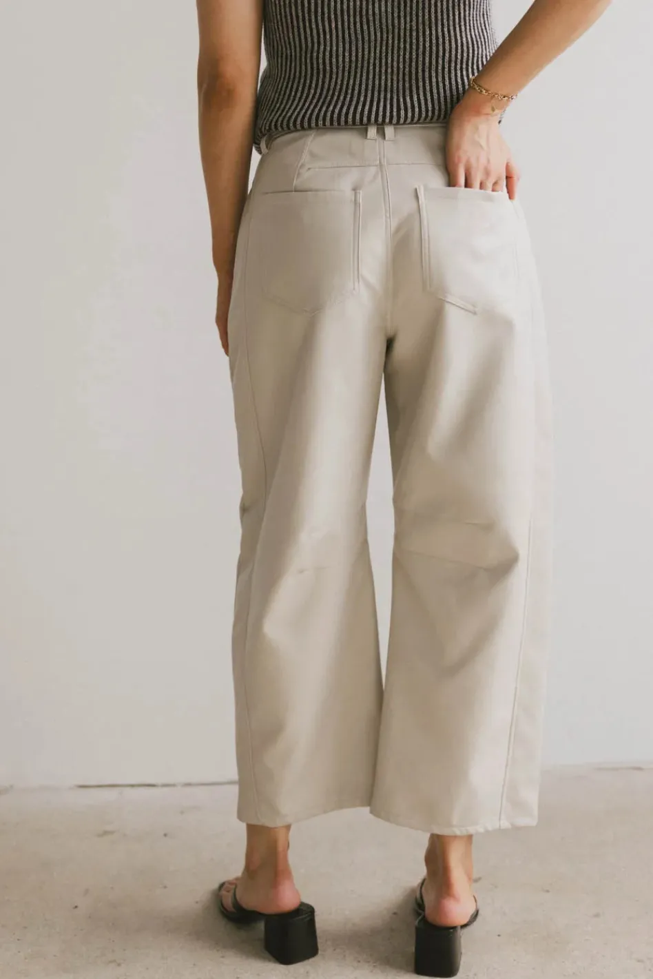 Bohme Langston Vegan Leather Barrel Jeans in
