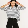 Bohme Layla Collared Striped Top