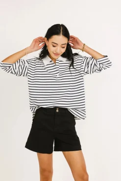 Bohme Layla Collared Striped Top