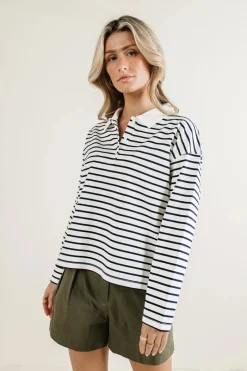 Bohme Layla Collared Striped Top