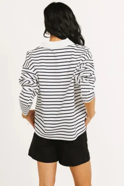 Bohme Layla Collared Striped Top