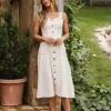 Bohme Leda Button Midi Dress