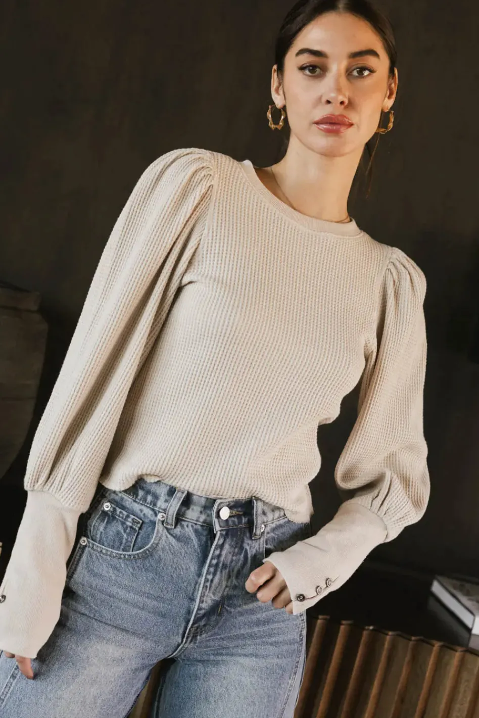 Bohme Lettie Waffle Knit Top in