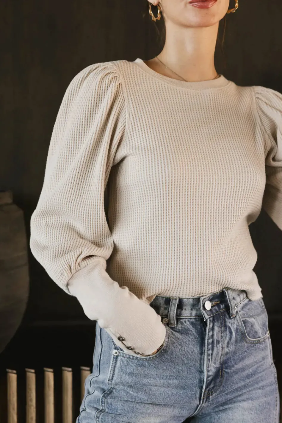 Bohme Lettie Waffle Knit Top in