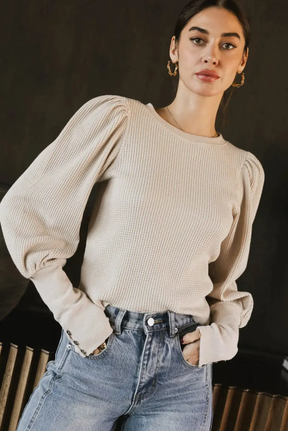 Bohme Lettie Waffle Knit Top in