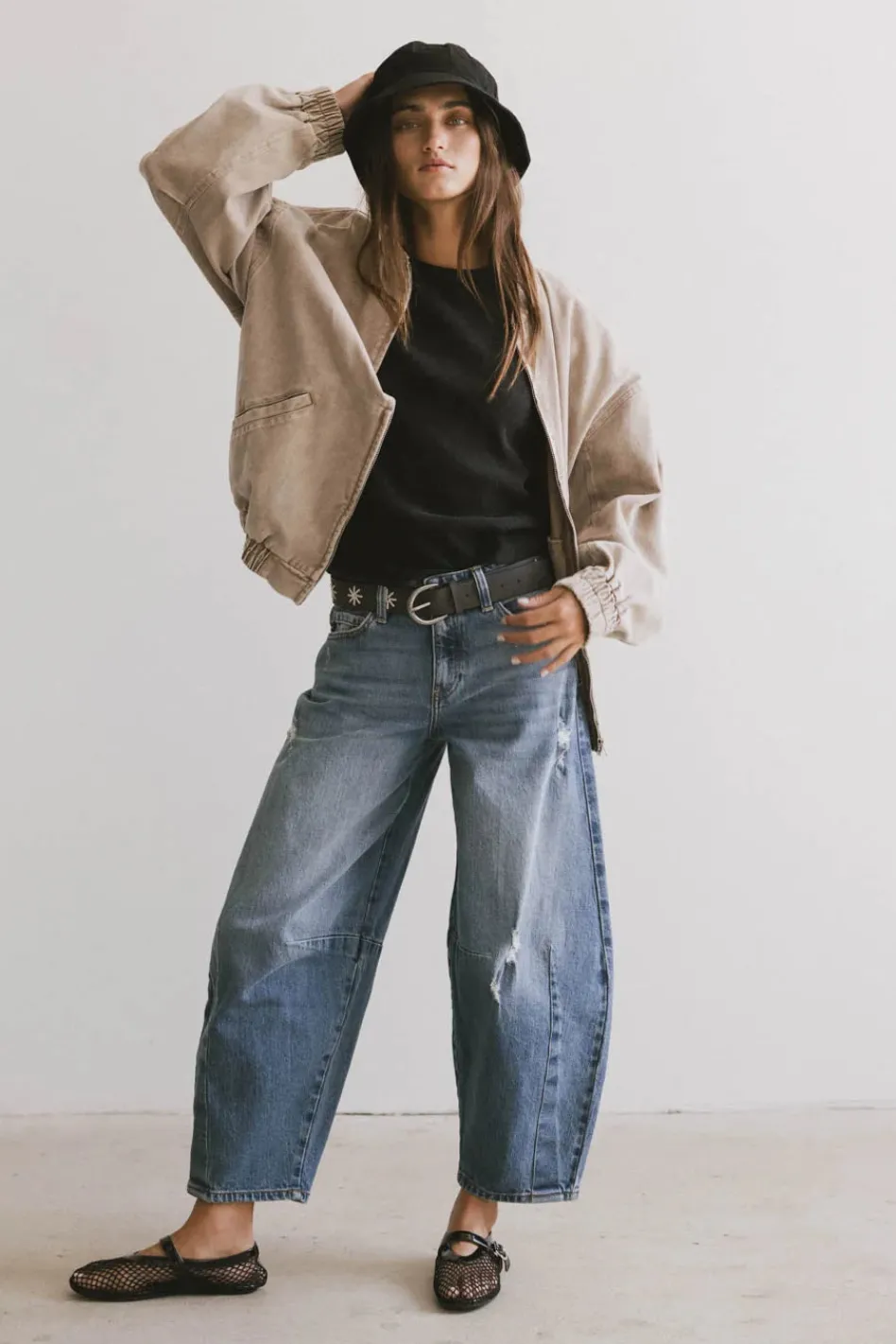 Bohme Lex Barrel Jeans in Medium Wash