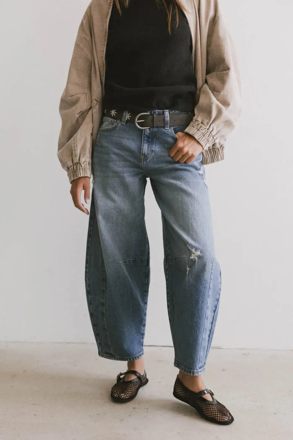 Bohme Lex Barrel Jeans in Medium Wash