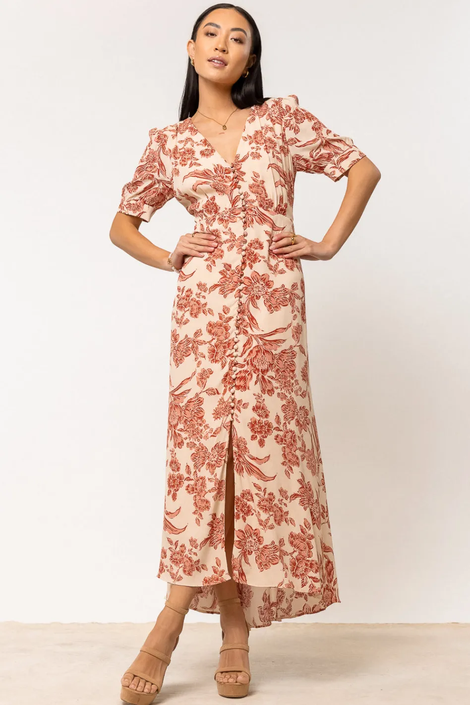 Bohme Lia Floral Midi Dress in