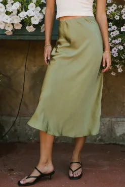 Bohme Lovinia Satin Midi Skirt in