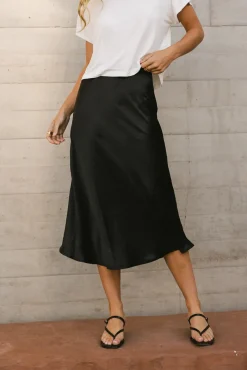 Bohme Lovinia Satin Midi Skirt in