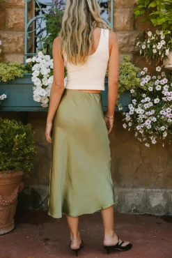 Bohme Lovinia Satin Midi Skirt in