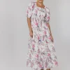 Bohme Luciana Floral Smocked Midi Dress