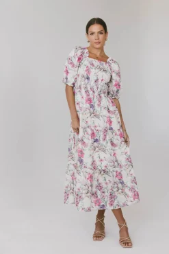 Bohme Luciana Floral Smocked Midi Dress