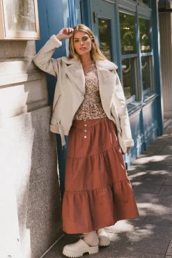 Bohme Luna Tiered Maxi Skirt in