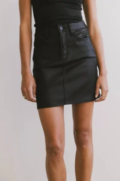 Bohme Maddox Coated Denim Mini Skirt