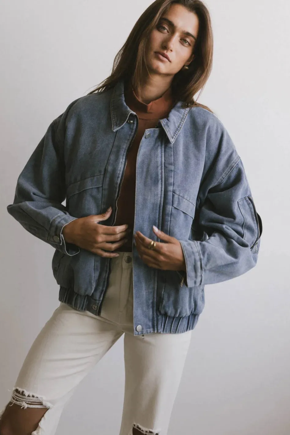 Bohme Maeve Denim Bomber Jacket