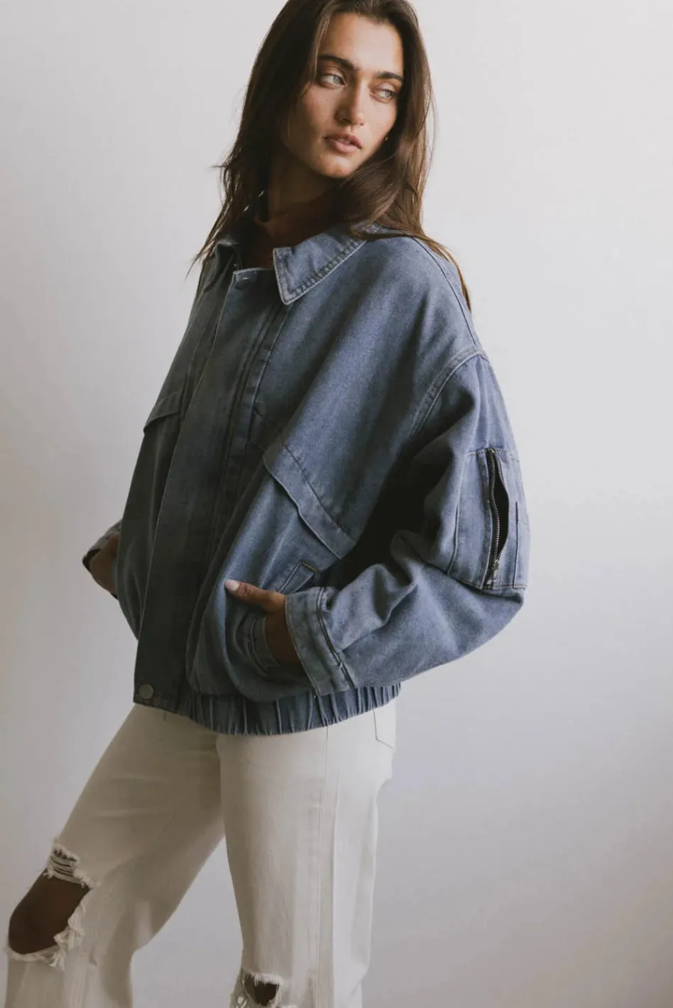 Bohme Maeve Denim Bomber Jacket