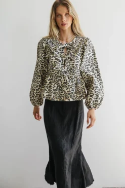 Bohme Maggie Peplum Tie Blouse in