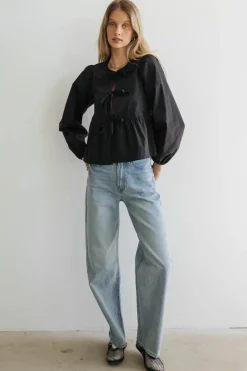 Bohme Maggie Peplum Tie Blouse in