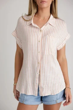 Bohme Marie Striped Button Up in - FINAL SALE