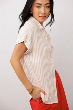 Bohme Marie Striped Button Up in - FINAL SALE