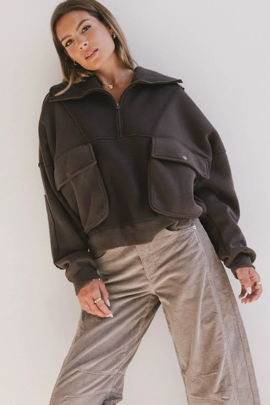Bohme Mickey Half Zip Sweatshirt in