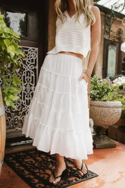 Bohme Minerva Tiered Midi Skirt in