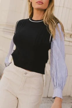 Bohme Montie Striped Sweater Top in