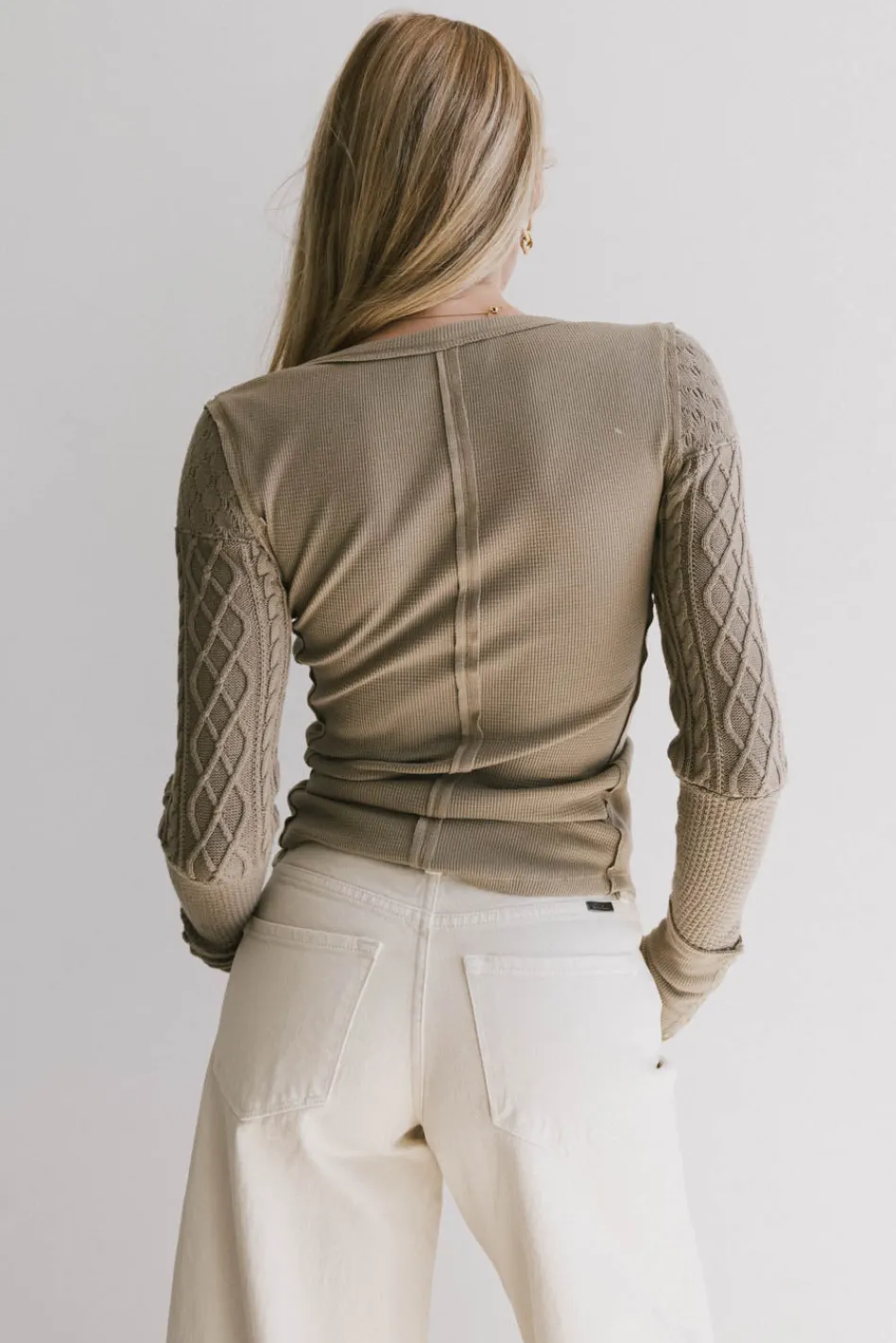 Bohme Naomi Cable Knit Sleeve Top in