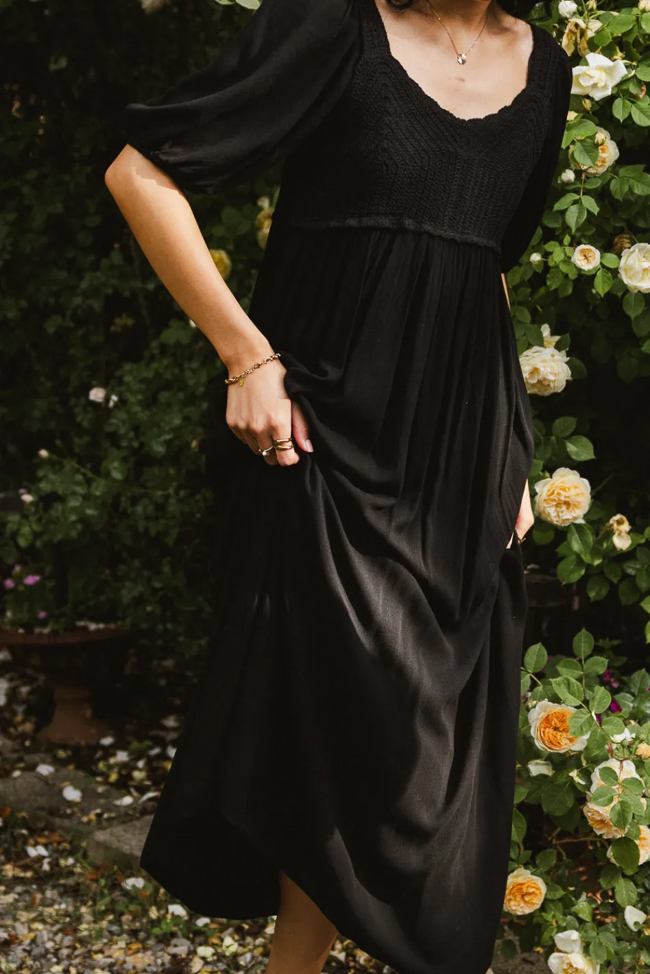 Bohme Nina Crocheted Midi Dress in