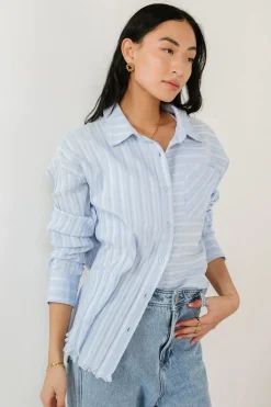 Bohme Nyah Striped Button Up in - FINAL SALE