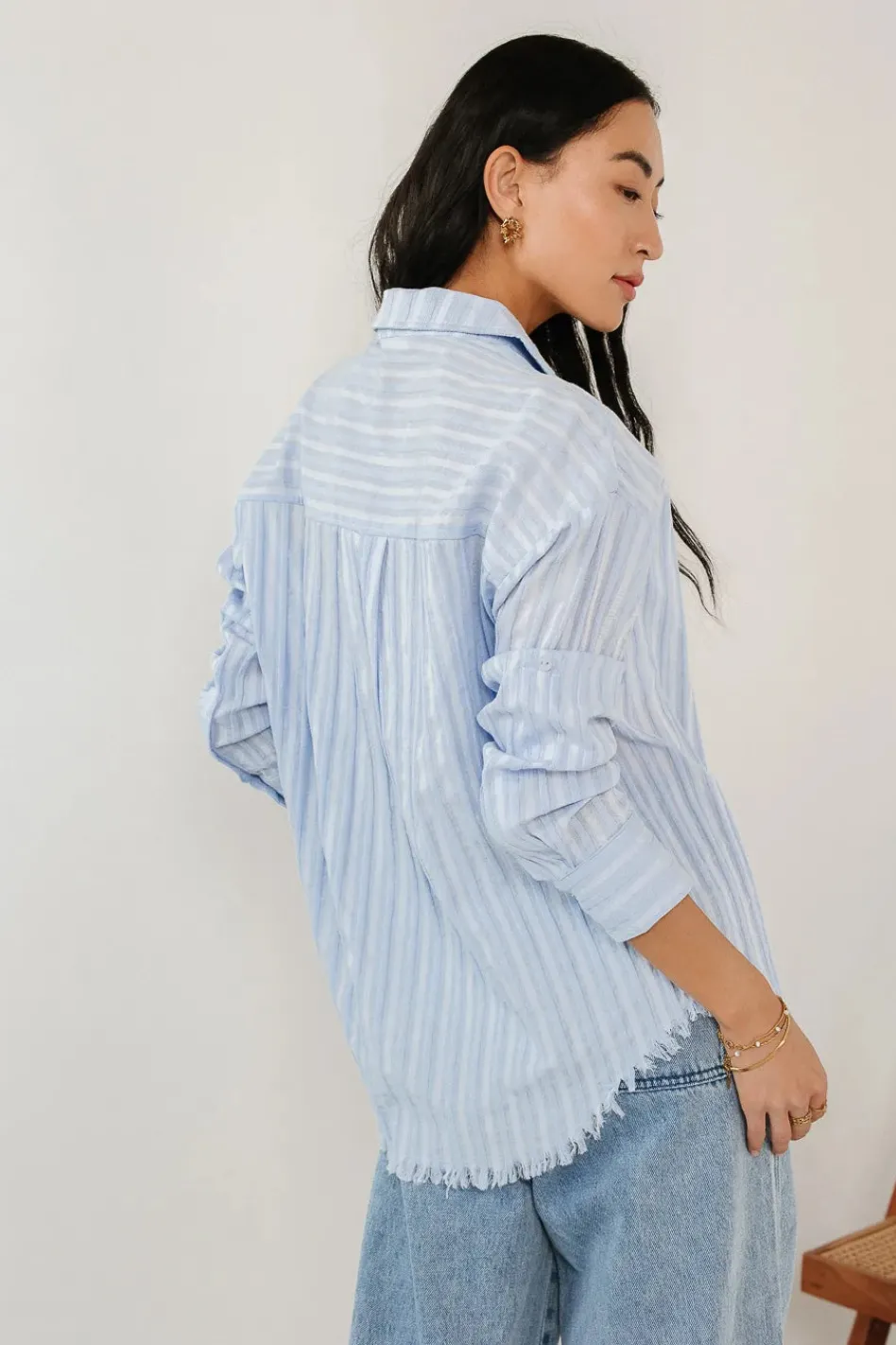 Bohme Nyah Striped Button Up in - FINAL SALE