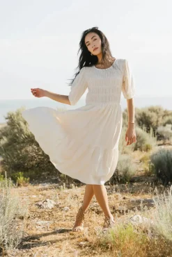 Bohme Olivia Faux Smocked Midi Dress