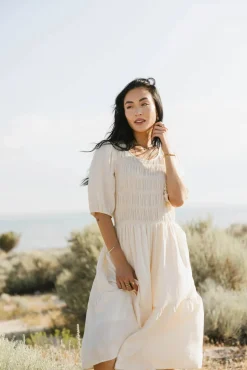 Bohme Olivia Faux Smocked Midi Dress