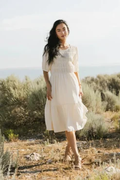 Bohme Olivia Faux Smocked Midi Dress