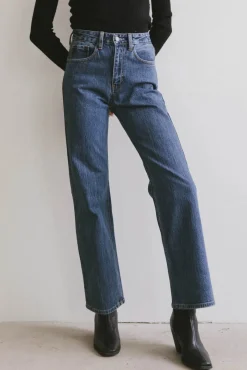Bohme Olwen Retro Straight Leg Jeans in Dark Wash