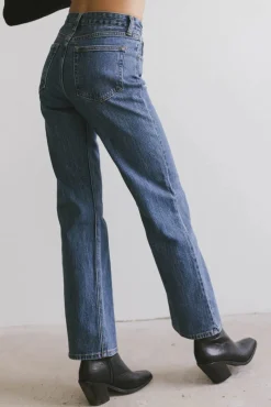Bohme Olwen Retro Straight Leg Jeans in Dark Wash