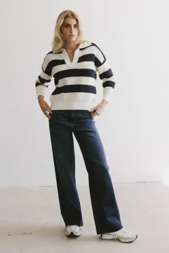 Bohme Ozzie Striped Sweater in Navy