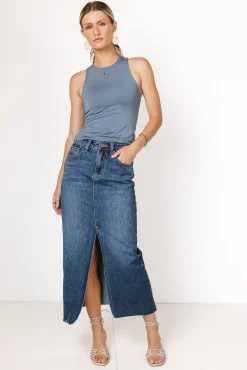 Bohme Paydrie Denim Maxi Skirt
