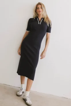 Bohme Posie Ribbed Knit Midi Dress
